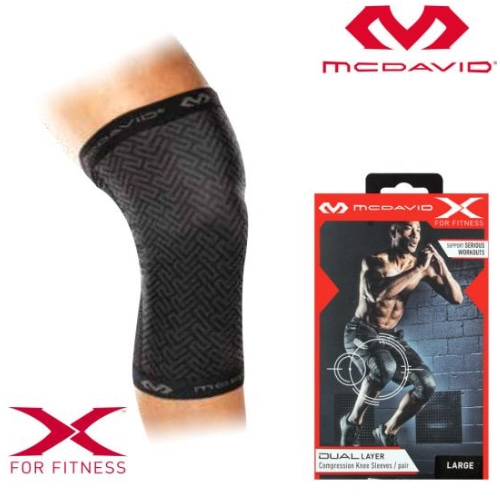 자체브랜드맥데이비드 무릎보호대 1쌍 McDavid Dual Layer Compression Knee Sleeves / Pair (X605-Bk)