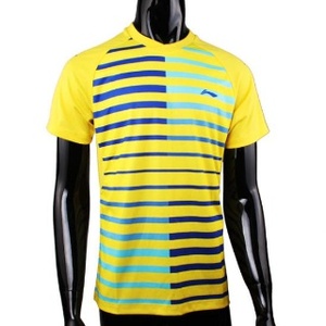 자체브랜드의류, AAYL119-1 남성 반팔 줄무늬 유니폼(노랑)