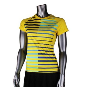 자체브랜드의류, AAYL098-1 여성 반팔 줄무늬 유니폼(노랑)